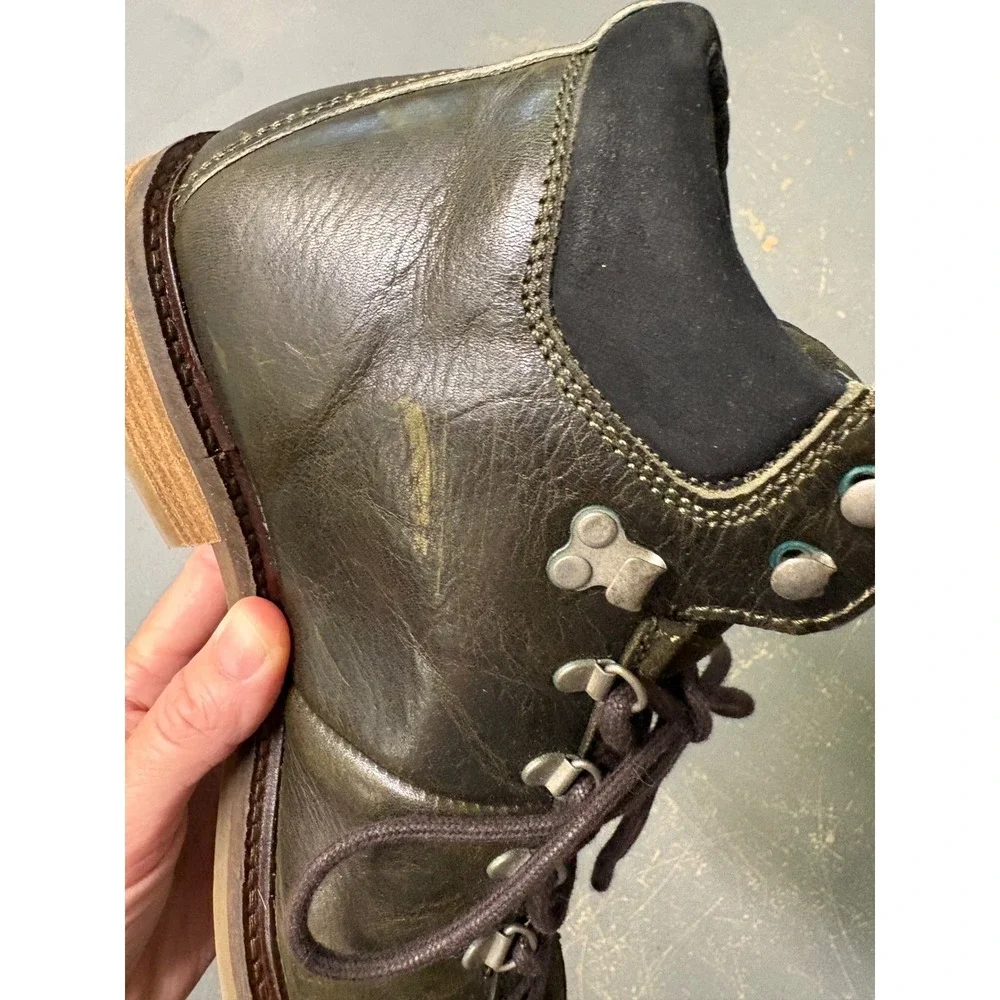 Pajar Canada Mens Waterproof Leather Hiking Boots Olive Green EU 43 US 10-10.5